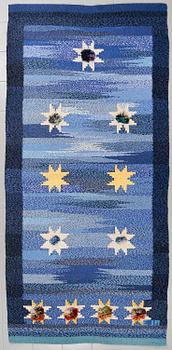 A flatweave by Eva Julia Alfredsson, signed EJA, late 20th/early 21th century, 344 x 161 cm.