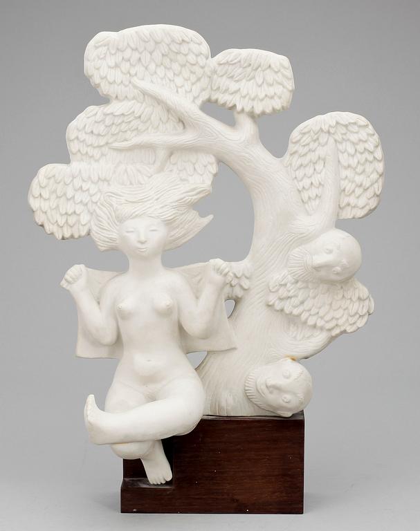 STIG LINDBERG, skulptur, parian, Gustavsberg studio, sign o numr 10/500.