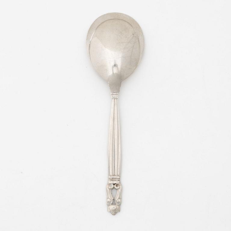 Johan Rohde, sterling silver spoon, 'Konge/Acorn', Georg Jensen, Denmark, after 1945.