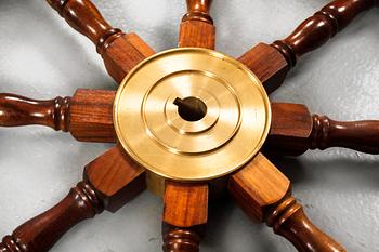 A 20th century boat steering wheel.