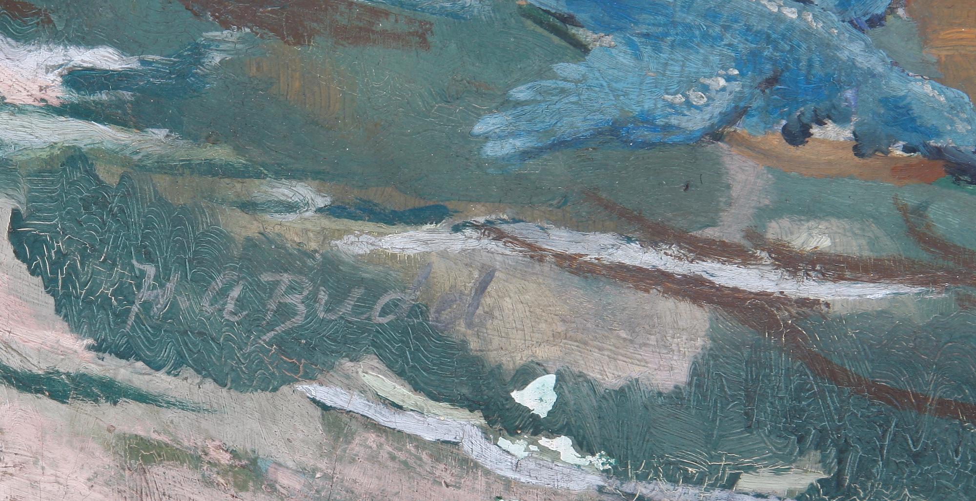 HERBERT A. BUDD, olja på pannå. Sign.