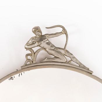 A Swedish grace mirror, pewter, 1920-30's.