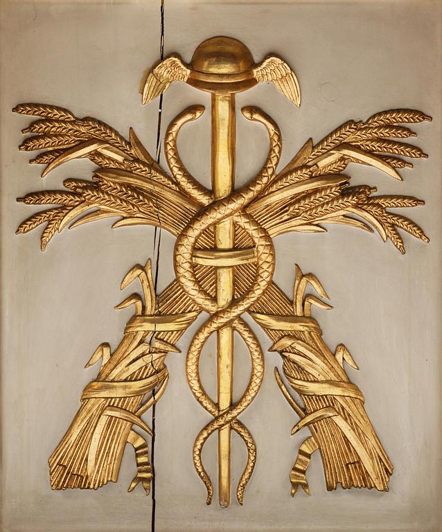 An Empire giltwood and gesso console table by P.G. Bylander (master in Gothenburg 1811-58).