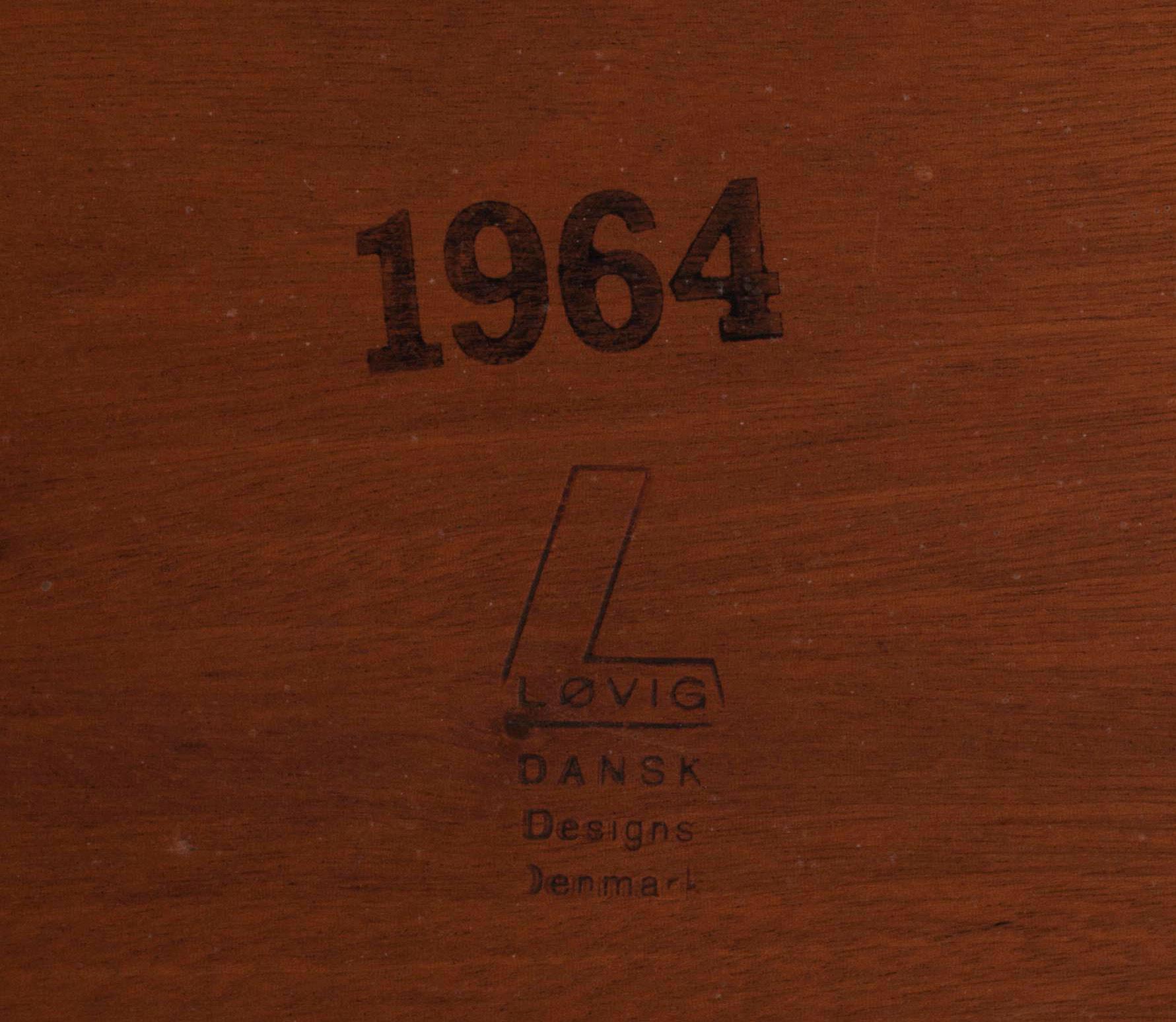 BORD, teak, "Surfboard" Peter Løvig Nielsen, Danmark 1960-tal.