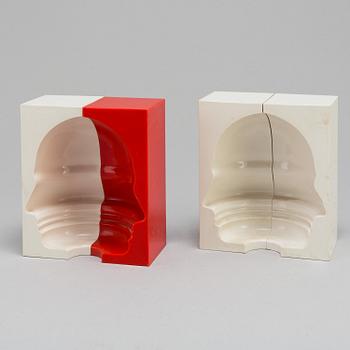 SIVERT LINDBLOM, a set of four plastic objects, with stamp mark and dated 1968.