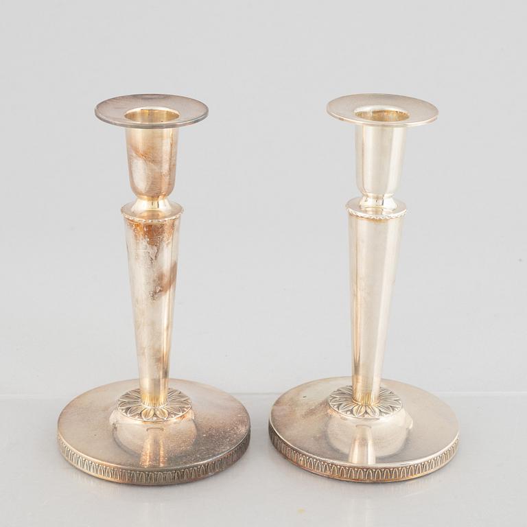 A pair of silver candelsticks, K&EC, Gothenburg, 1968.