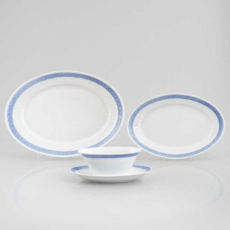 Royal Copenhagen, a 71-piece dinner and coffee service, 'Blå Vifte', Denmark.