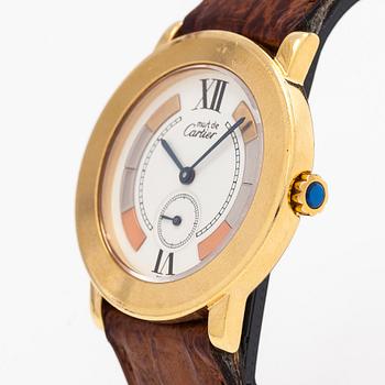 Cartier, Must de Cartier Ronde, 33 mm, gilded silver, quartz, sapphire crystal, 2000.