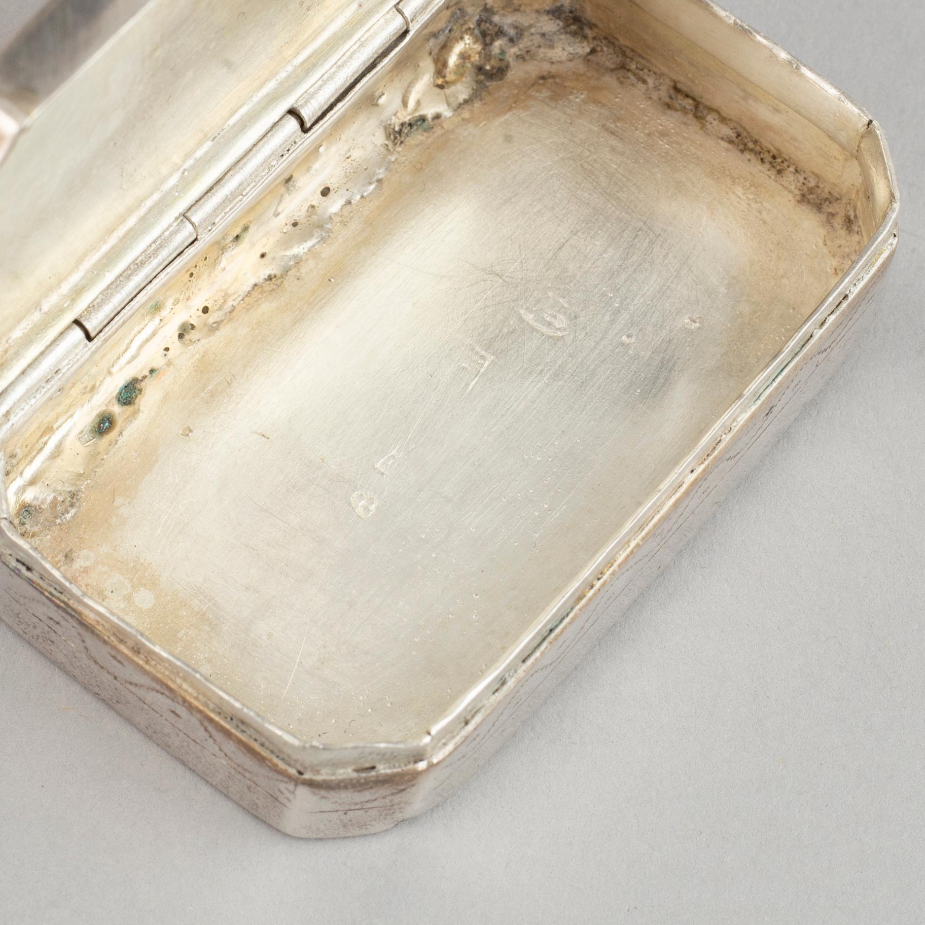 Three Swedish silver snuff boxes, 19th century.