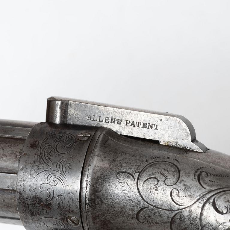 A percussion revolver, Allen & Thurber, mid-19th century.