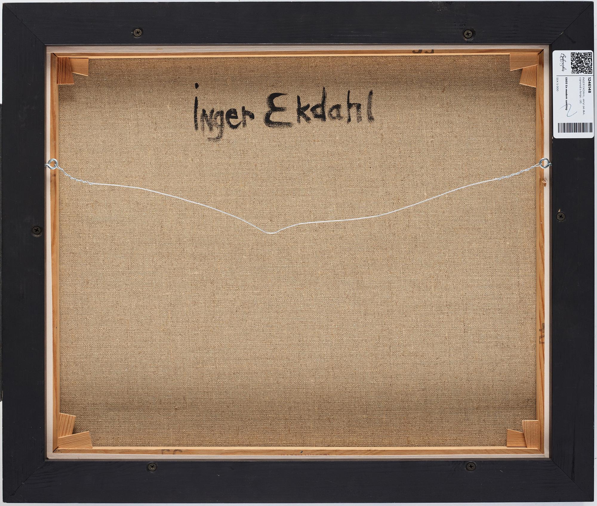 INGER EKDAHL, acrylic on canvas, signed on verso.