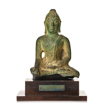 A bronze sculpture of buddha, Siam, Sawankhalok, 8th/9th Century.