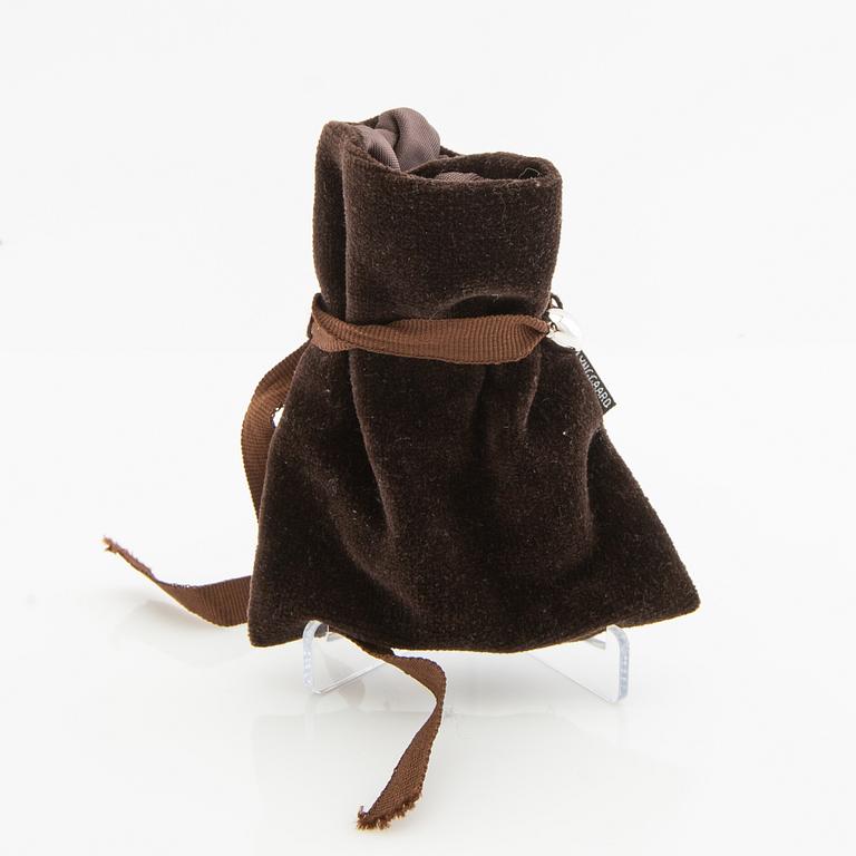 Ole Lynggaard, chain, oxidised silver, with pendants in silver and coral with 18k gold.