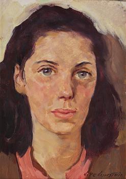 477. Lotte Laserstein, Woman with brown hair.