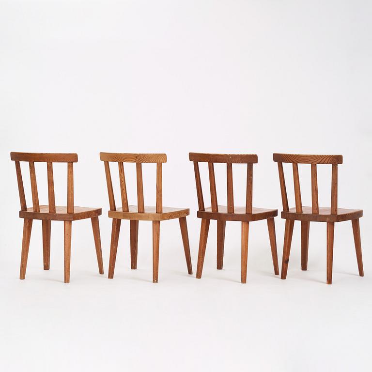 Axel Einar Hjorth, stolar,  fyra stycken, "Utö", Nordiska Kompaniet, 1930-tal.