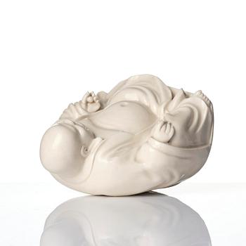 A blanc de chine figure of Budai, Qing dynasty, 18/19th century.