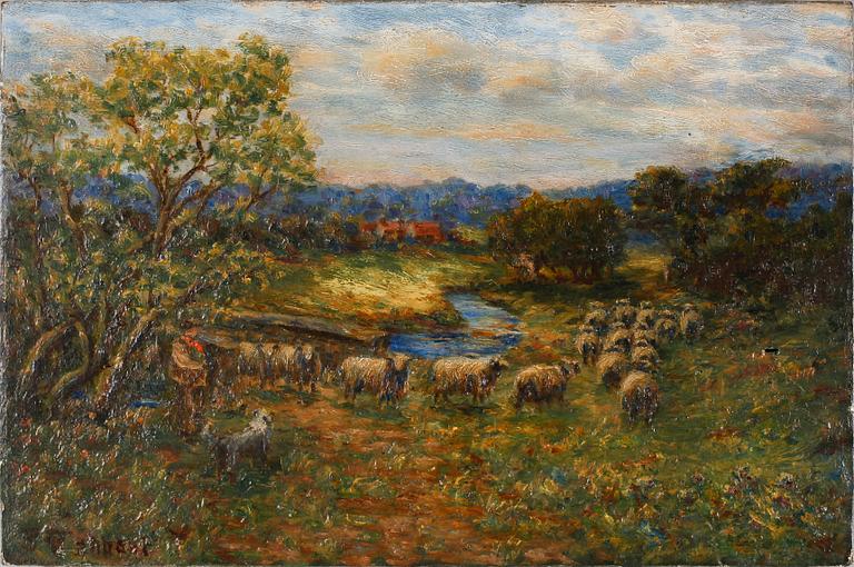 OKÄND KONSTNÄR, olja på duk, signerad J Tennant, England, sekelskiftet 1900.