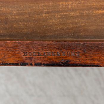 A late 19th century English writing table signed Holland & Sons.