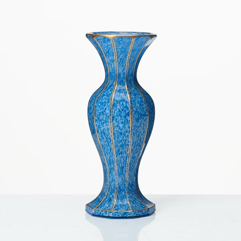 An opaline glass vase, presumably Russian, late 19th century.