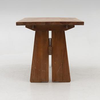Göran Malmvall, dining table with 4 chairs, Svensk Fur, second half of the 20th century.