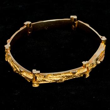 ARMBAND, guld 14K, "Tundra", Björn Weckström, Lapponia 1967. Vikt 24,1 g.