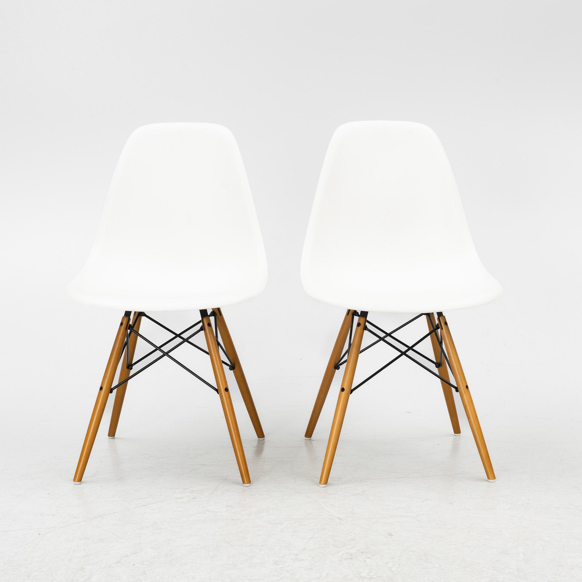 Charles & Ray Eames, Stolar, 6 st, "Plastic chair DSW", Vitra 2012-2013.