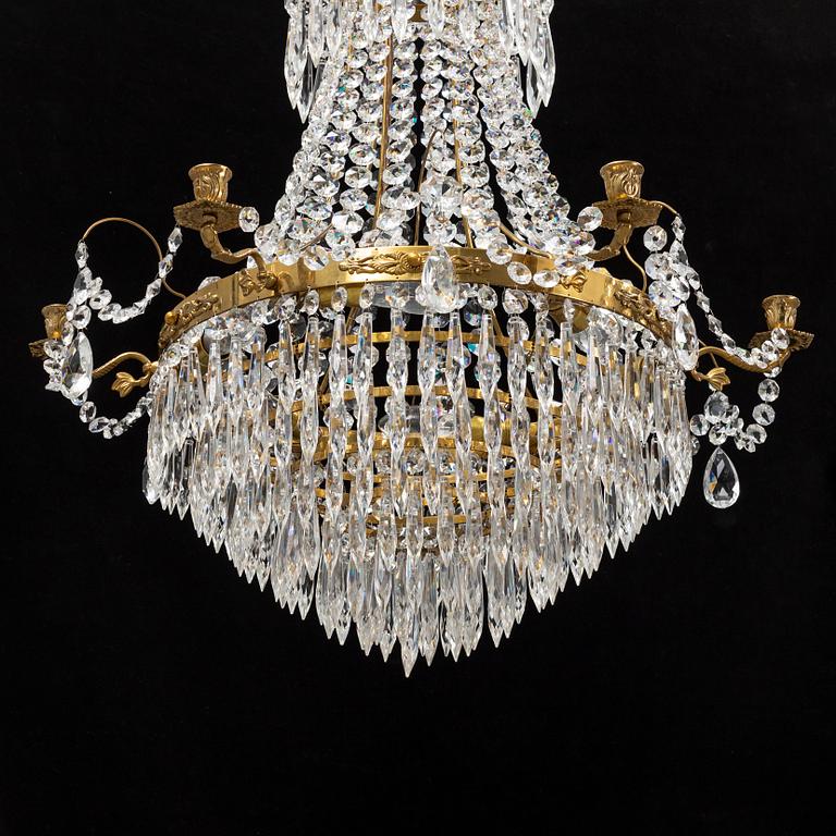 A Gustavian style chandelier, end of the 20th Century.