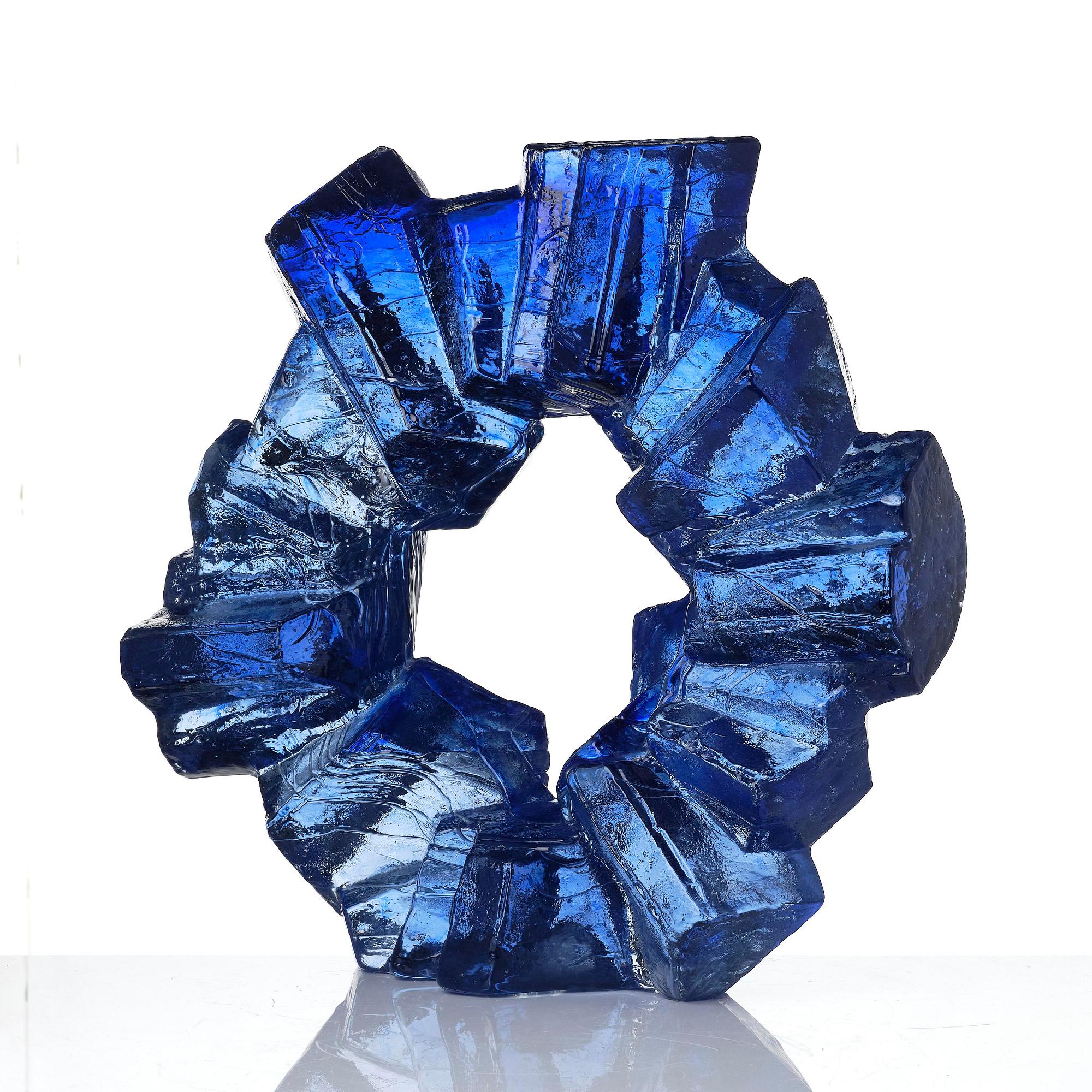 Edvin Öhrström, "Korona", a cast glass sculpture, Lindshammar Glassworks, 1970s.