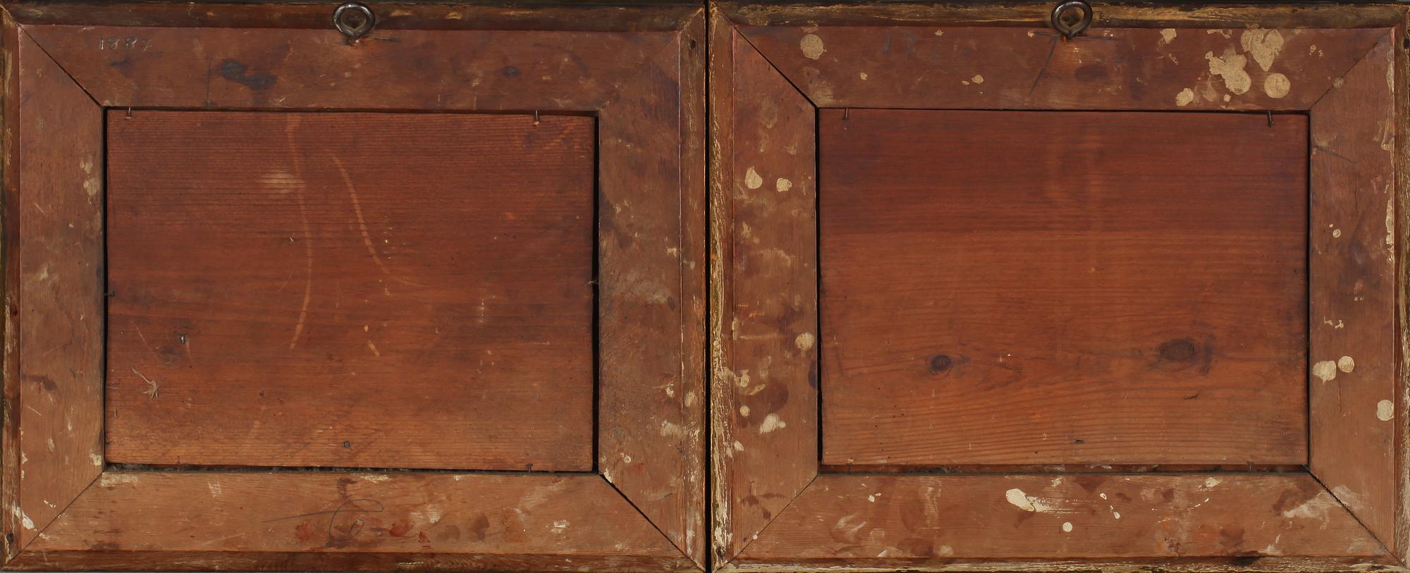 OKÄND KONSTNÄR, 2 st, blandteknik, omkring sekelskiftet 1900.