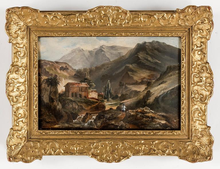 OKÄND KONSTNÄR, olja på papper, ej signerad, 1800-talets första hälft.