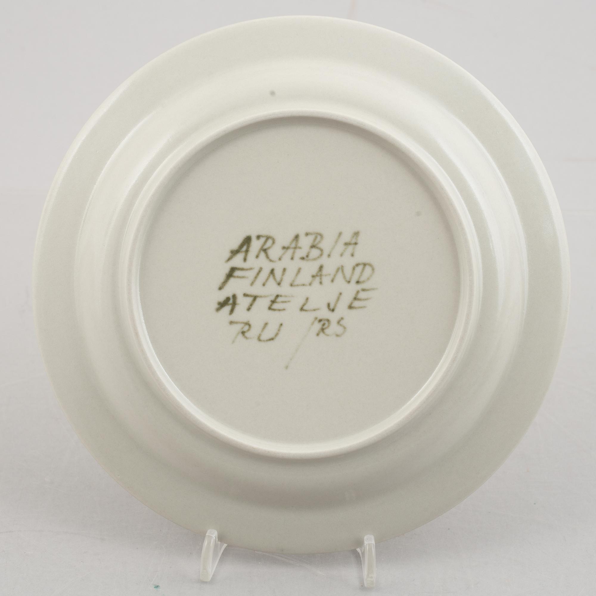 Raija Uosikkinen, eight stoneware coffee service parts, Arabia, Finland, 1960's.