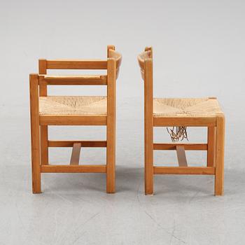 Børge Mogensen, dining table, 4 chairs + 1 armchair with rope seats, "Asserbo", Company Karl Andersson & sons.