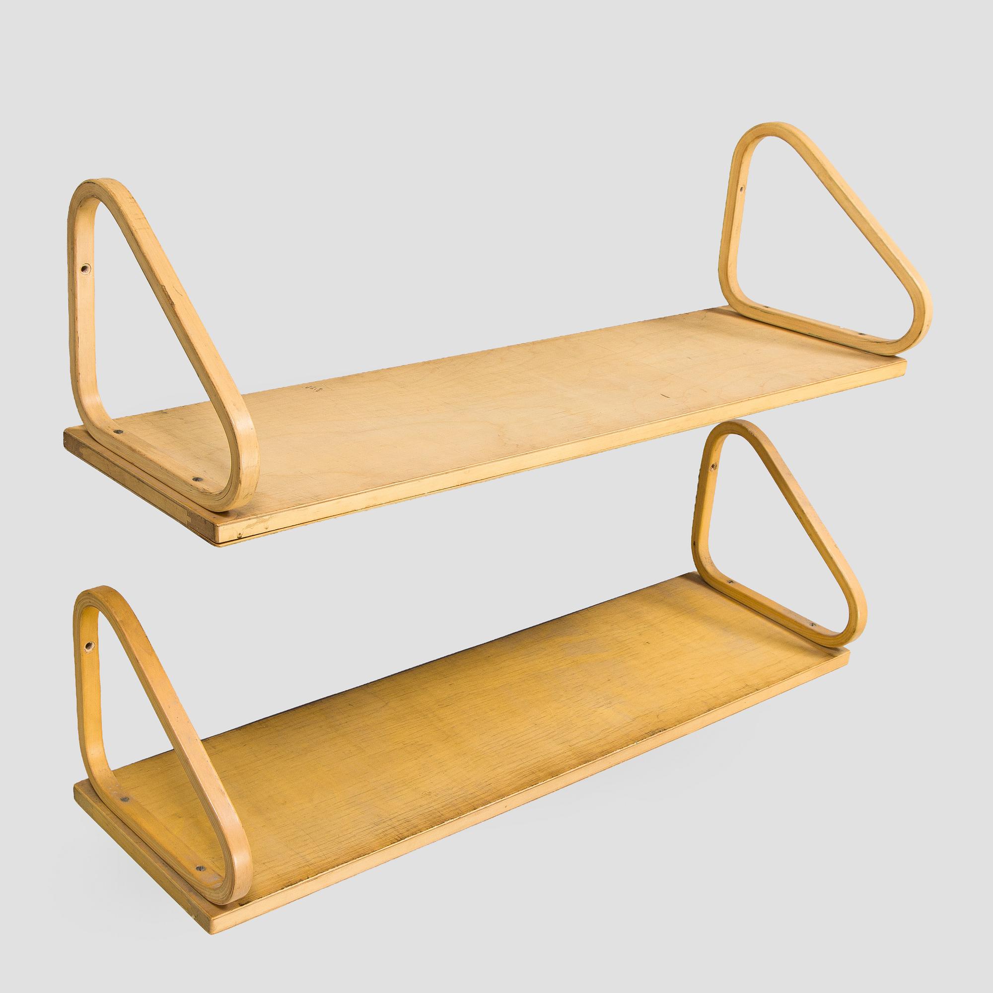 Alvar Aalto, two '112B' shelves, Artek, late 20th century.