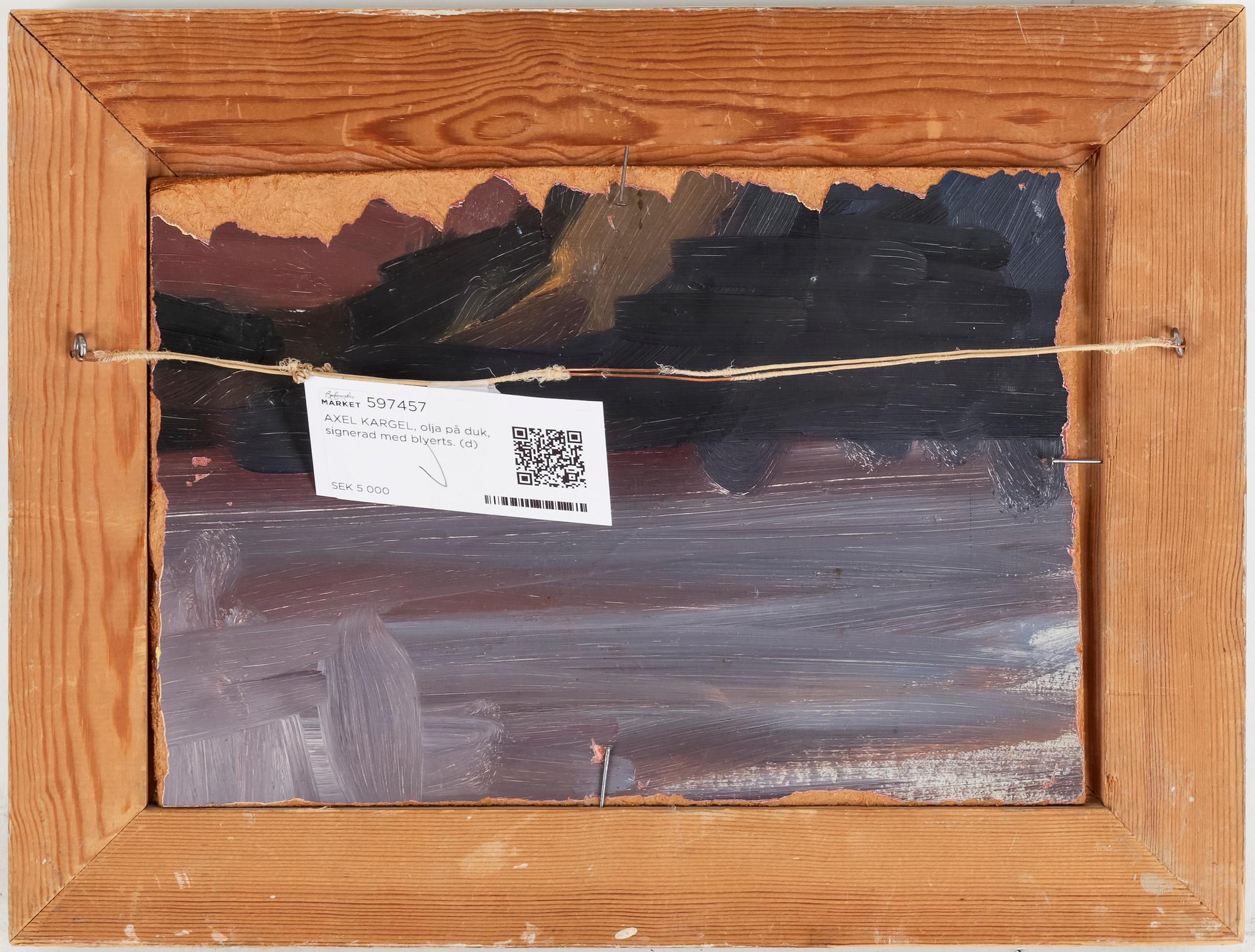 AXEL KARGEL, olja på duk, signerad med blyerts.