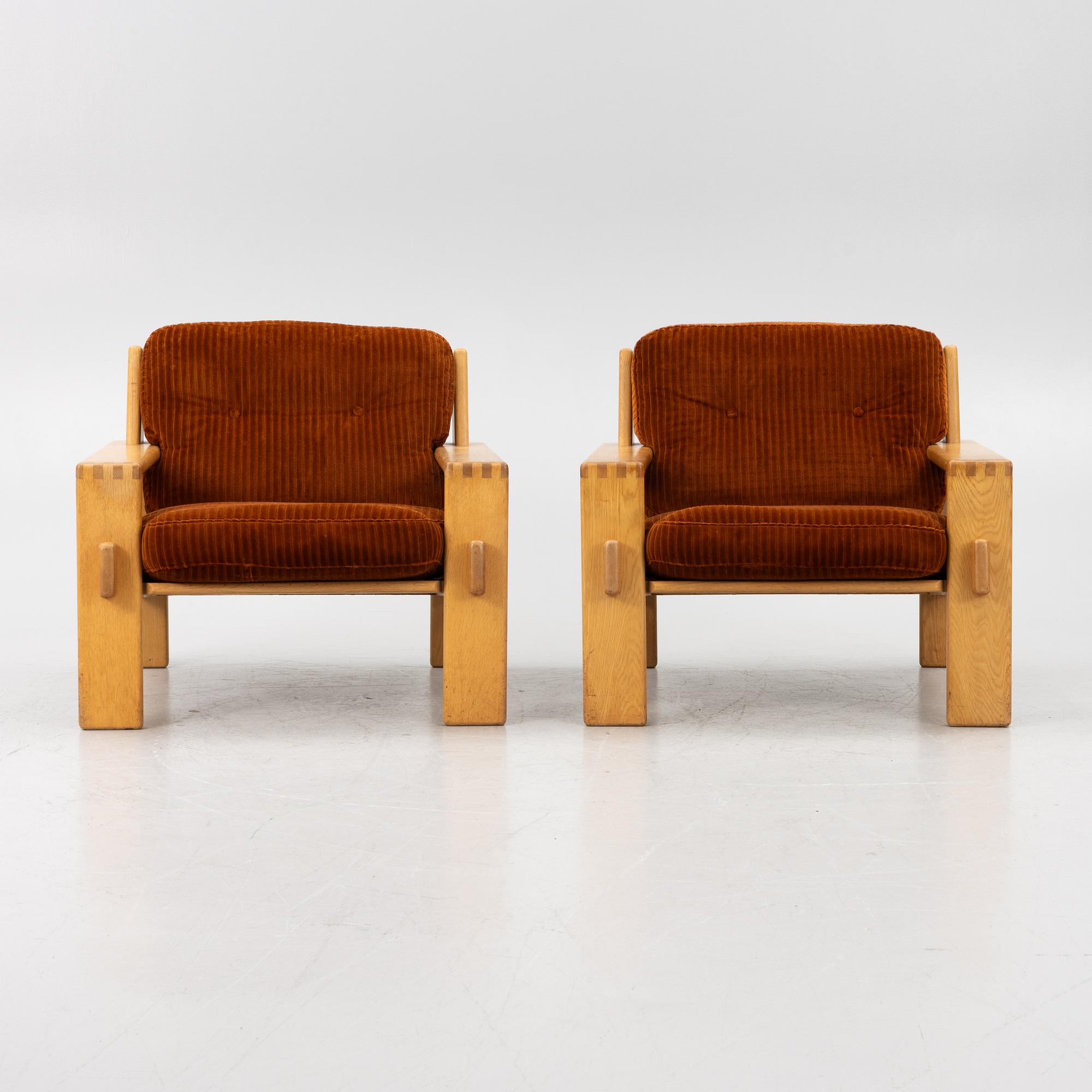 Esko Pajamies, fåtöljer, ett par "Bonanza" för Asko möbler Finland 1960/70-tal.