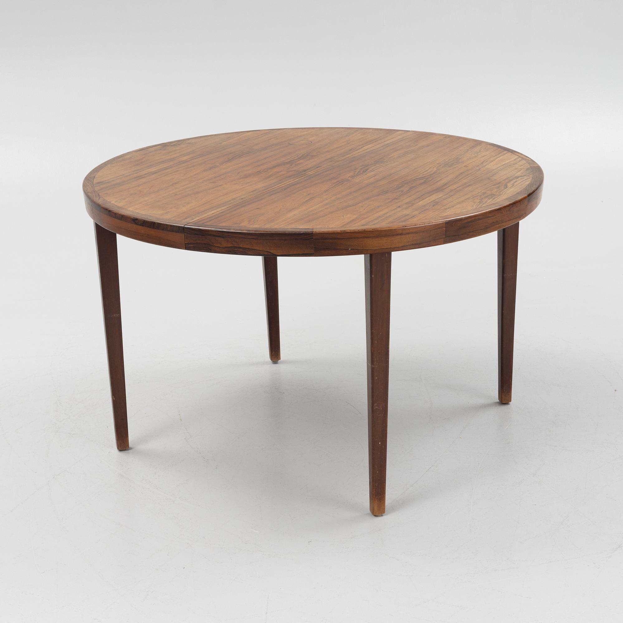 Poul Hundevad, dining set, table and a set of three chairs, Denmark, 1960s.