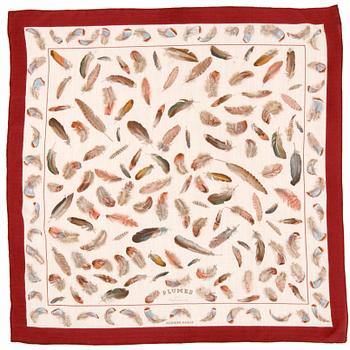 764. HERMÉS, a silk and cashmere shawl, "Plumes".