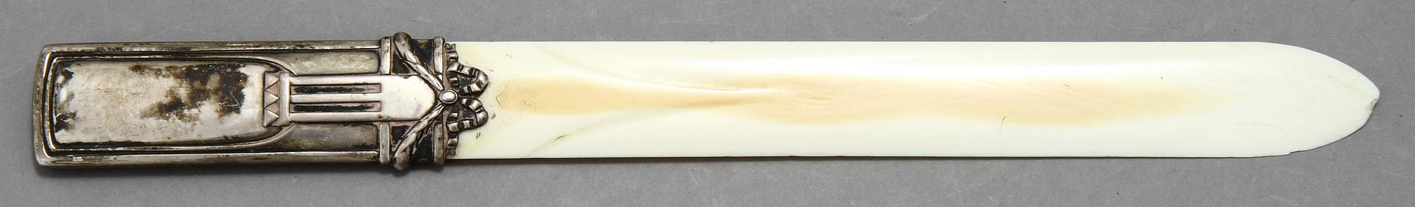 BREVKNIV, silver och ben, 1900-talets början.