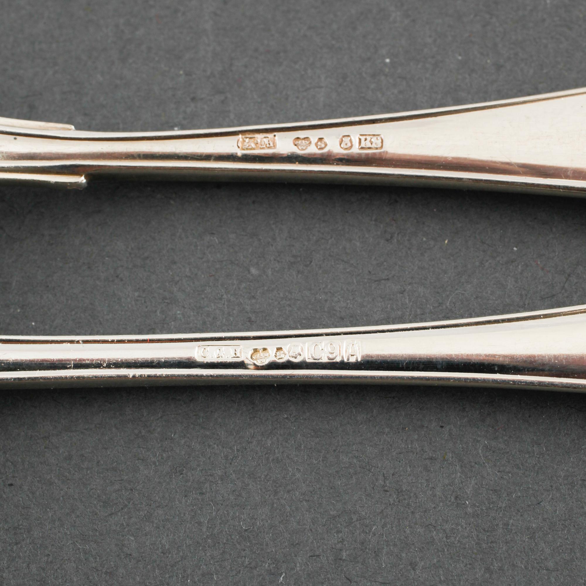 19 pieces of silver cutlery, first half of/mid 20th century.