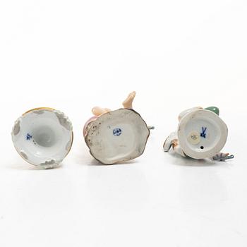 A group of three porcelain figures, Meissen and Höchst, 19/20th century.