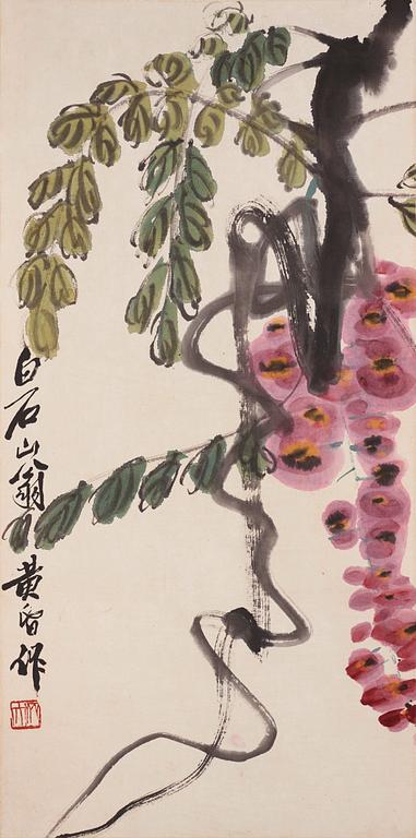 Rullmålning, efter Qi Baishi (1864-1957).