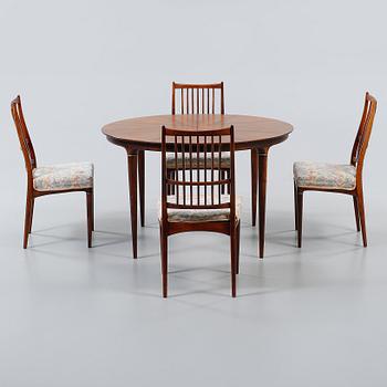 SIDEBOARD samt MATGRUPP, 5 delar, "Cortina", Svante Skogh, 1960-tal.