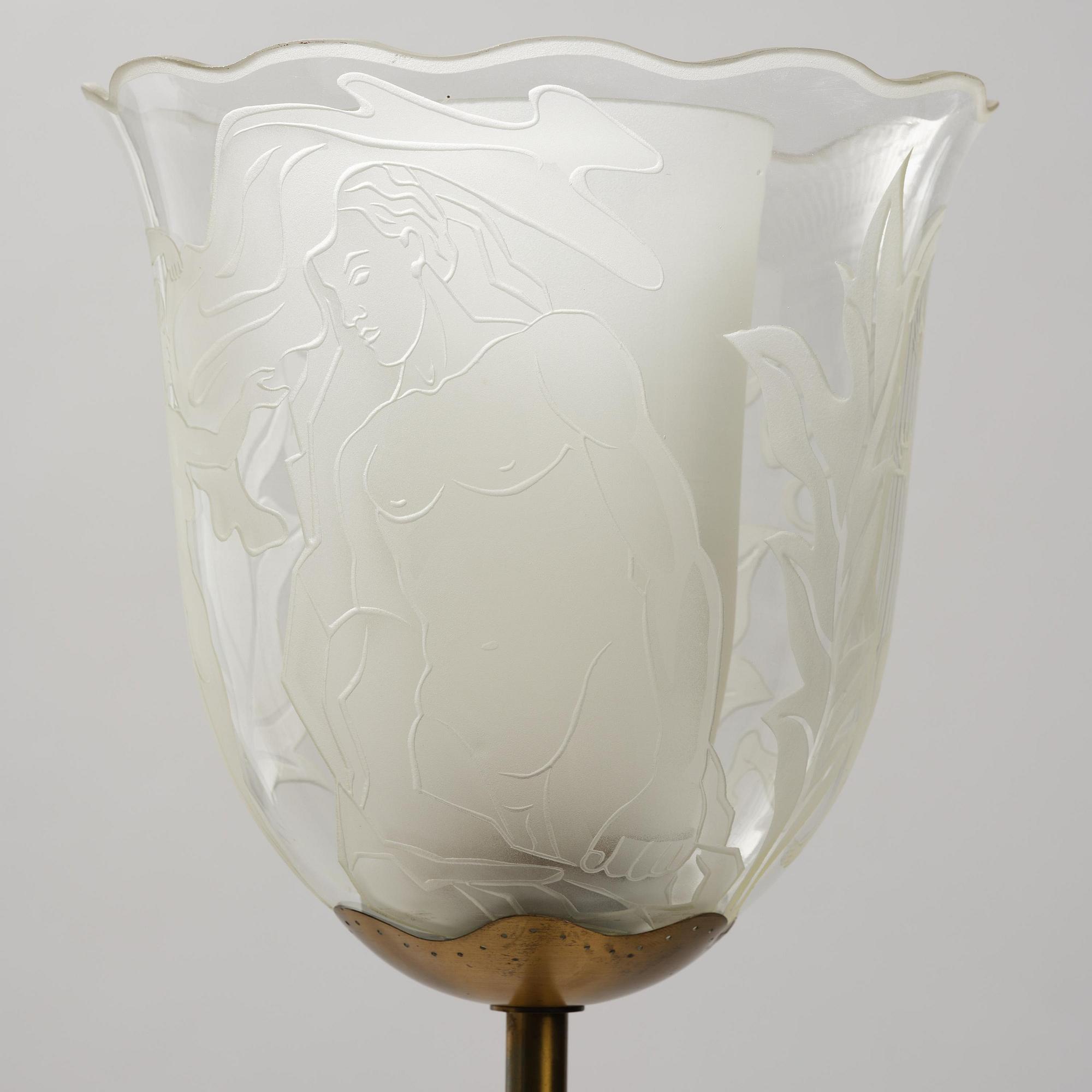 Bo Notini, a floor lamp, Glössner & Co, Stockholm, 1940s.