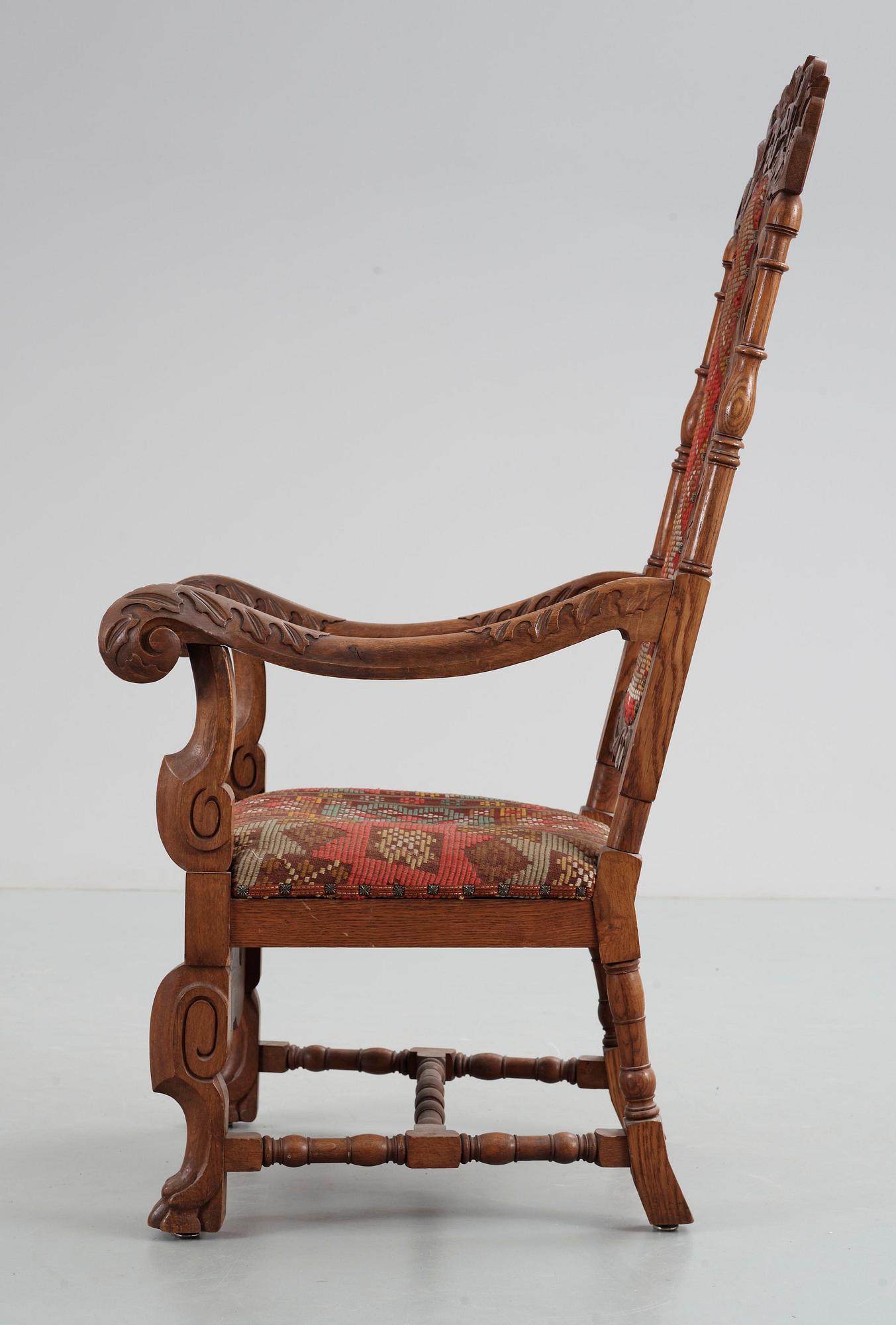 KARMSTOL, barockstil, 1900-talets första hälft.