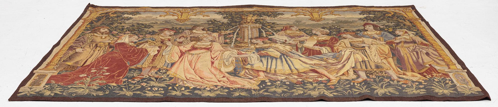 Gobeläng, omkring år 1900, ca 170 x 225 cm.