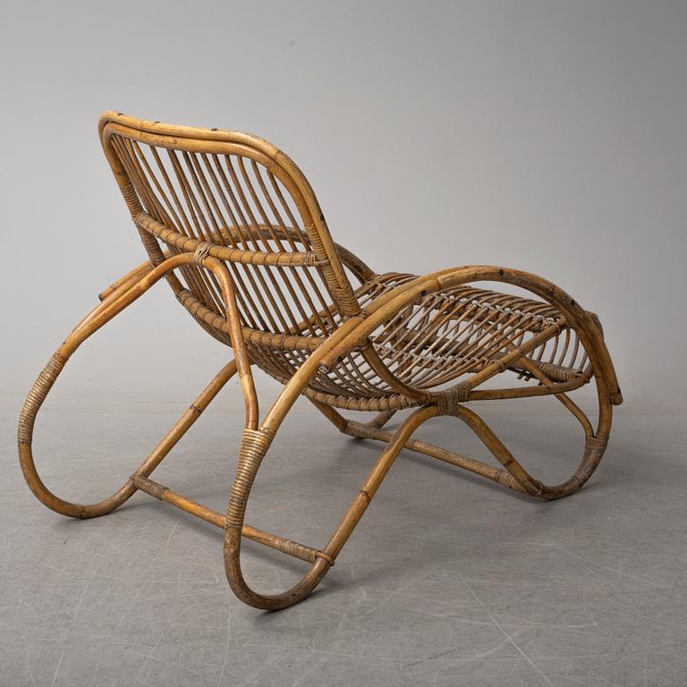 a pair of rattan easy chairs, 20th century.