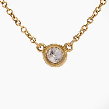 Tiffany & Co, Elsa Peretti, an 18K gold 'Diamonds by the Yard' necklace with a brilliant-cut diamond.