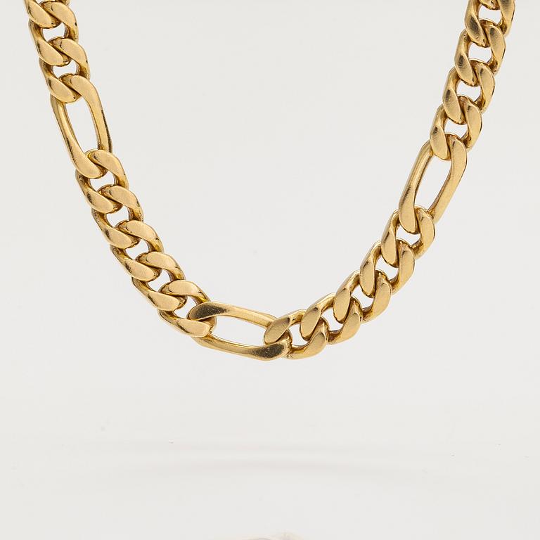 An 18K gold necklace, Swiss hallmarks.