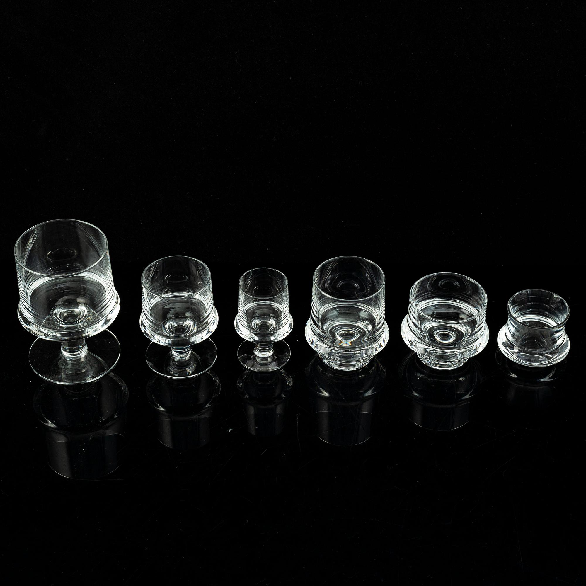 Tapio Wirkkala, 45 pieces, glass, Marski, Iittala, Finland.