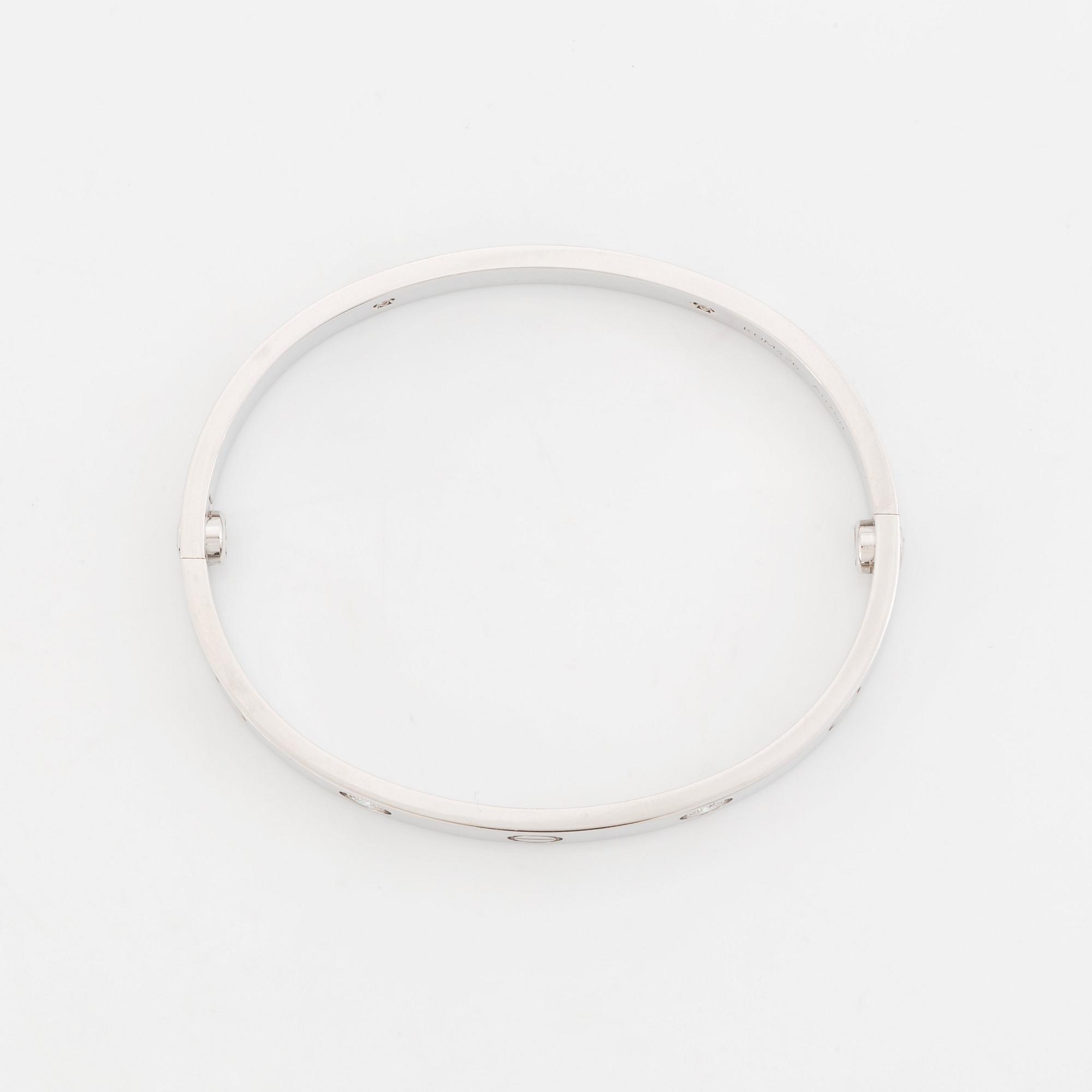 A Cartier bracelet "Love" in 18K white gold set with round brilliant-cut diamonds.